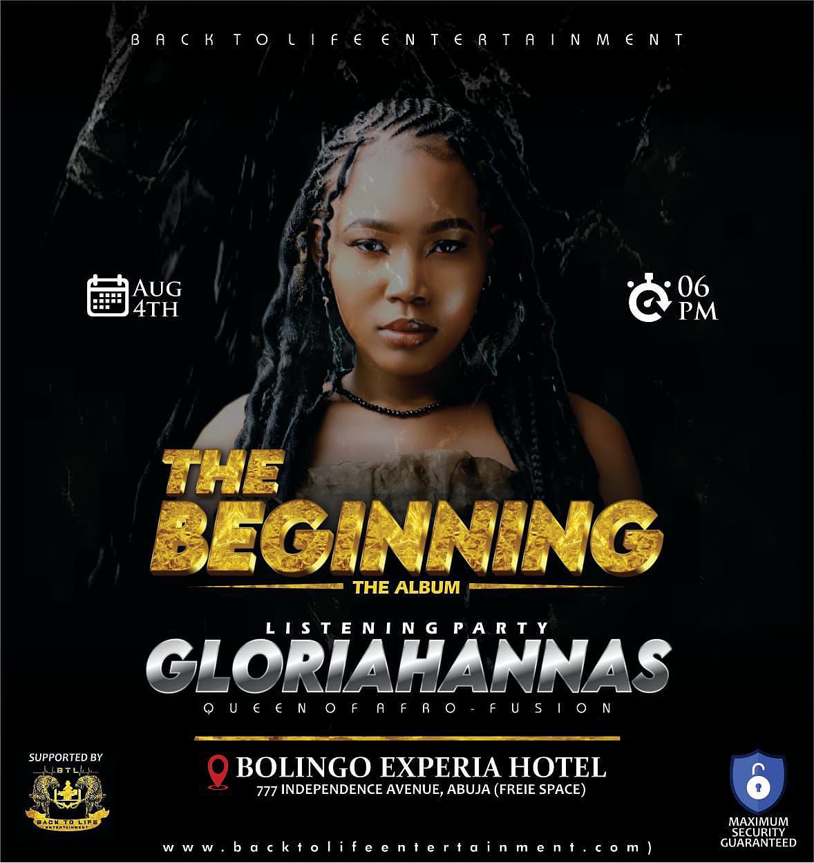 Gloriahannas Drops Her New Album, “The Beginning” on August 4th